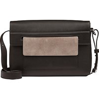 Jaeger Contrast Pocket Shoulder Bag, Black / Grey