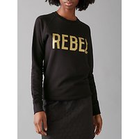 Selfish Mother Rebel Crew Neck Sweatshirt, Black/Gold