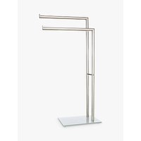 John Lewis Freestanding Glass Base Double Towel Stand, Silver