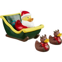 John Lewis Santa Sleigh Rubber Duck Bath Toy, Multi