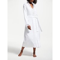 John Lewis Lace Trim Jersey Dressing Gown, White