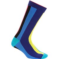 Paul Smith Vertical Stripe Socks, One Size, Blue/Multi