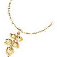 Dower & Hall White Topaz Wild Rose Leaf Pendant Necklace