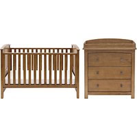 Silver Cross Ashby Dresser And Cotbed Set, Warm Light Walnut