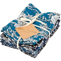 House Of Alistair Floral Fat Quarter Fabrics, Pack Of 6, Blue