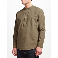 JOHN LEWIS & Co. Half Placket Linen Shirt, Green