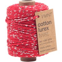 Vivant Folklore Cotton Lurex String, Red / Silver, L50m