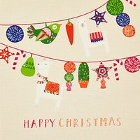 John Lewis Lima Llama Garland Charity Christmas Cards, Pack Of 6