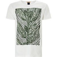 Scotch & Soda Hydrus Leaf Print T-Shirt, Ecru