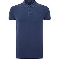 Scotch & Soda Garment Dyed Cotton Polo Shirt, True Blue
