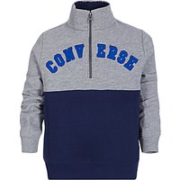 Converse Boys' Popover Colour Block Sweatshirt, Grey