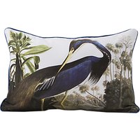 Magpie Heron Cushion, Blue/White