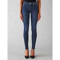 7 For All Mankind High Waist Skinny Slim Illusion Ankle Jeans, Luxe Dark