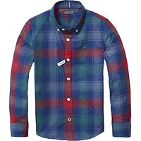 Tommy Hilfiger Boys' Multicolour Check Long Sleeve Shirt, Blue