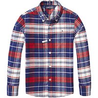Tommy Hilfiger Boys' Check Long Sleeve Shirt, Red/White/Blue