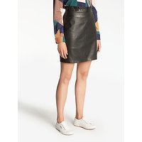 Numph Chenet Leather Skirt, Caviar