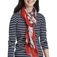Joules Wensley Posy Print Scarf, Red/Multi
