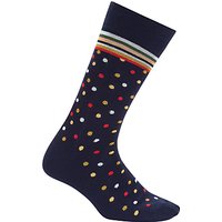 Paul Smith Mixer Dot Socks, One Size, Navy/Multi