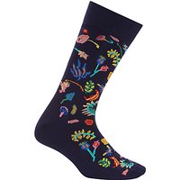 Paul Smith Flower Socks, One Size, Navy/Multi