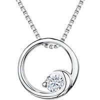 Jools By Jenny Brown Cubic Zirconia Crashing Wave Circle Necklace, Silver