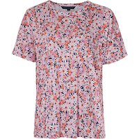 French Connection Bacongo Daisy Jersey T-Shirt, Fizi Pink/Multi