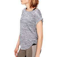 Lolë Alanah Short Sleeve Relaxed Yoga T-Shirt, Blue/White