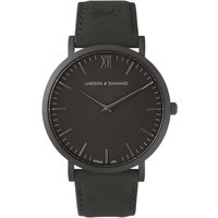 Larsson & Jennings LJ-W-SVART-L-BB Unisex Lugano Leather Strap Watch, Black