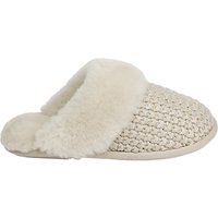 Just Sheepskin Knitted Mule Slippers, Natural