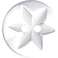 Groves Star Button, 17mm, Pack Of 5, White