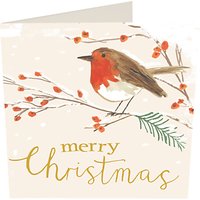 Caroline Gardner Merry Christmas Robin Charity Christmas Cards, Pack Of 5