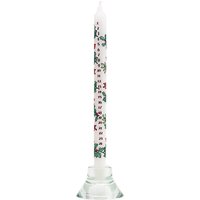 Alison Gardiner Holly And Ivy Dinner Candle, White/Red
