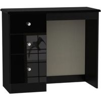 Noire Black Dressing Table (H)800mm (W)930mm