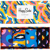 Happy Socks Multicoloured Sock Gift Box, Pack Of 4, Multi