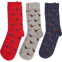 Barbour Pheasant Socks Gift Box, Pack Of 3
