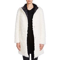 Oui Faux Fur Reversible Coat, White/Black