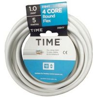Time 4 Core Round Flexible Cable 1.0mm² 3184Y White 5m