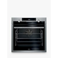 AEG BCS551020M Built-In Single Multifunction SteamBake Electric Oven, Stainless Steel