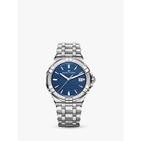 Maurice Lacroix AI1008-SS002-431-1 Men's Aikon Date Bracelet Strap Watch, Silver/Blue