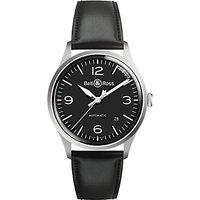 Bell & Ross BRV192-BL-ST/SCA Men's Vintage Automatic Date Leather Strap Watch, Black