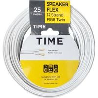 Time 13 Strand Figure 8 Twin Speaker Cable 0.2mm² White 25m