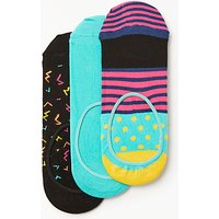 Happy Socks Spots Shoe Liners, One Size, Pack Of 3, Multi