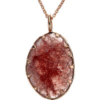 John Lewis Gemstones Large Cherry Quartz Pendant Necklace, Rose Gold