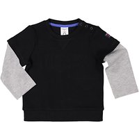 Polarn O. Pyret Baby Long Sleeve Slogan T-Shirt, Navy