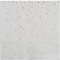 Ginger Ray Silver Star Cocktail Napkins, Pack Of 20