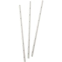Ginger Ray Metallic Star Silver Straws, Pack Of 25