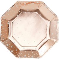 Ginger Ray Rose Gold Star Plate, Pack Of 8