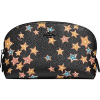 Coach Leather Cosmetic Case 17, Black Stars