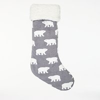 John Lewis Baby Polar Bear Stocking, Grey