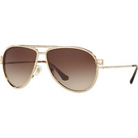 Versace VE2171B Studded Aviator Sunglasses, Gold/Brown Gradient