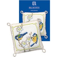 Textile Heritage Blue Tit Pin Cushion Counted Cross Stitch Kit, Multi